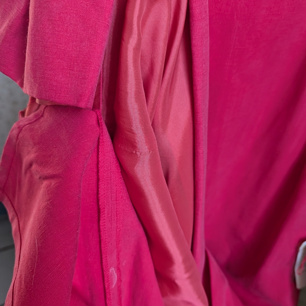 NWT Silk Linen Maxi 8 Dress Fuschia Sleeveless Jones NY Resort Summer Wedding - Picture 13 of 14